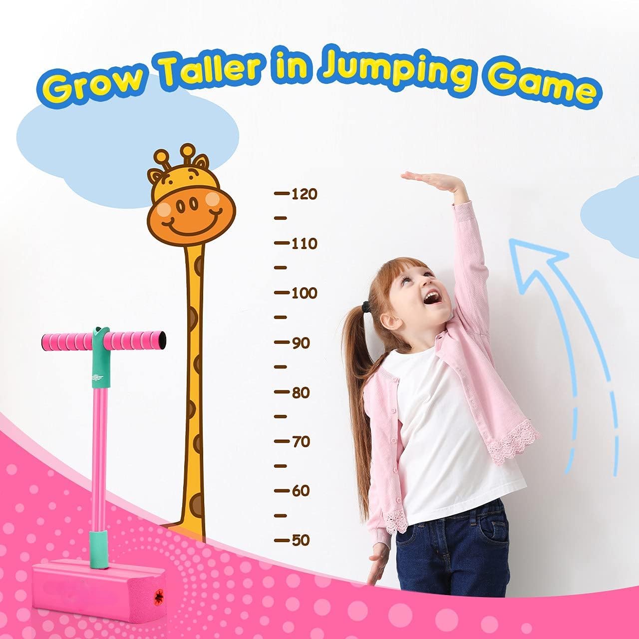 Foam Pogo Jumper for Kids – Fun Indoor Outdoor Jump Toy with Squeaky Sounds, Safe Soft Foam Base & Handles, Exercise Balance & Coordination – Boys & Girls Active Play Gift